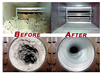 Air Ducts Before & After Cleaning