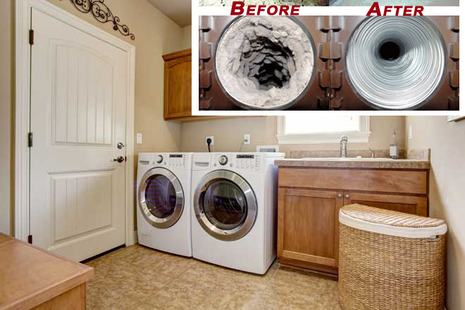 Dryer Vent Before & After Cleaning